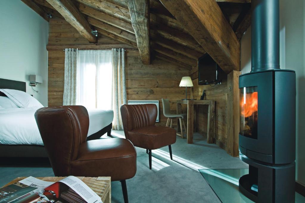 Chalet-Hotel La Marmotte, La Tapiaz & Spa, The Originals Relais Ле-Гет Стая снимка